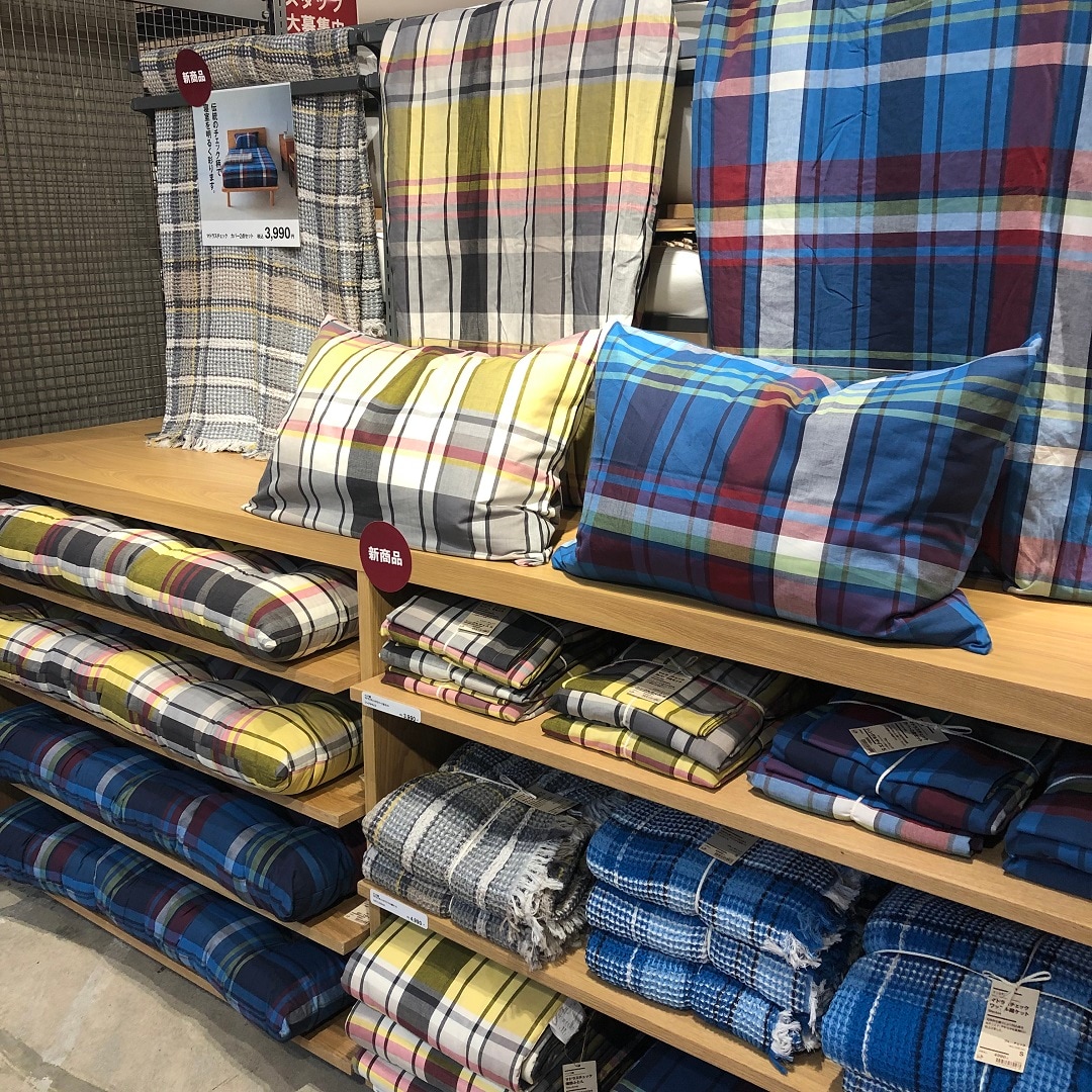 希少【新品】無印良品 MUJI マドラスチェック 薄掛け布団 シングル イエロー 無印良品 マドラスチェック 薄掛ふとん×カバー2点合計3点セット