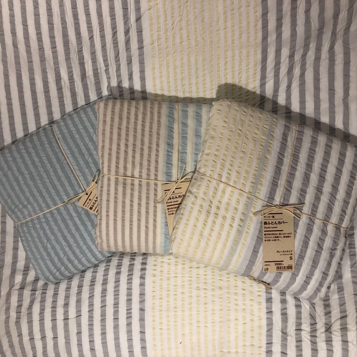 MOMOテラス】サッカー織寝装カバー新色入荷しました。｜ 無印良品