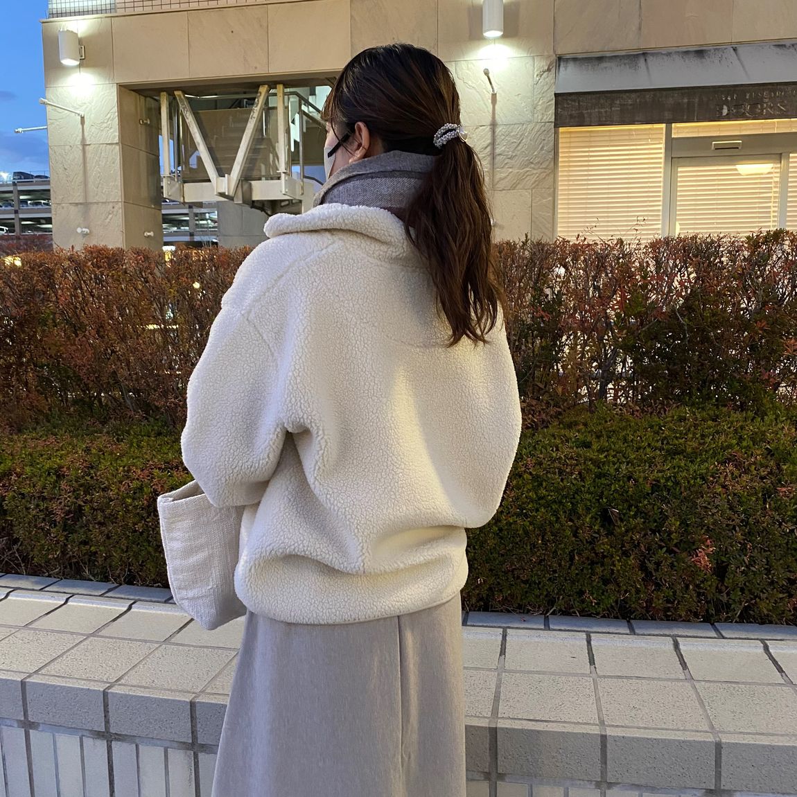 極美品✨Acne Studios フリース ハーフジップ ボア ホワイト 泉中央セルバ】身長159㎝｜無印良品 泉中央セルバ