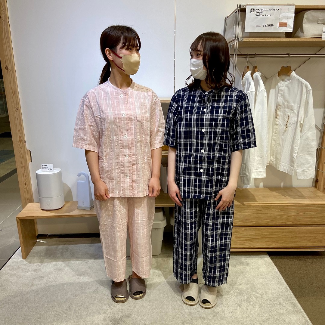 今ならほぼ即納！ 無印良品 サッカー織 M〜L ピンクチェック