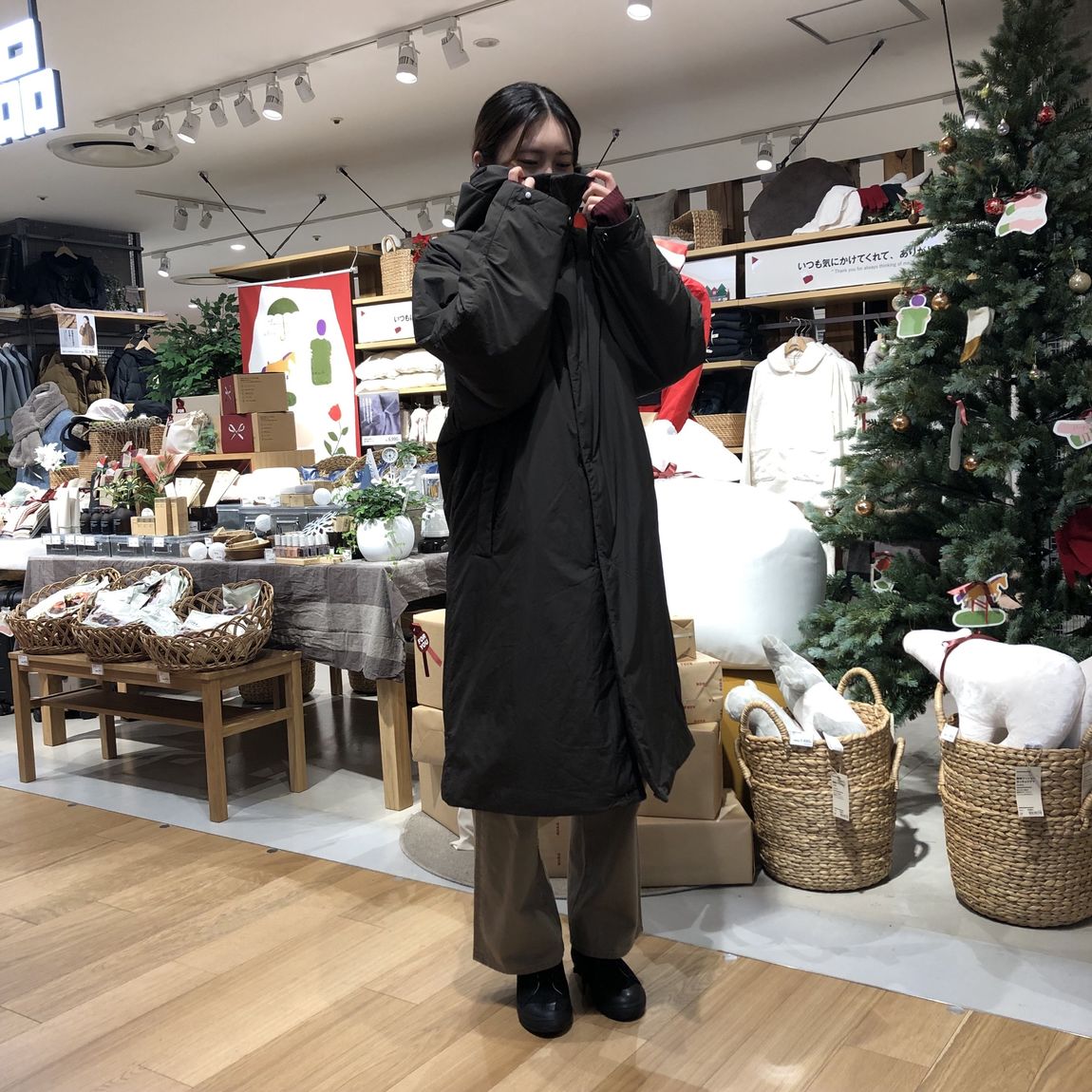 無印良品 ベンチコート 黒 サイズS 【公式通販】