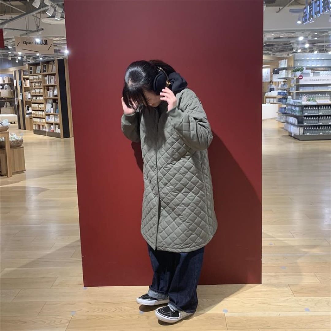 2023/美品】無印良品 MUJI *洗えるキルティングコート*L羽織上着