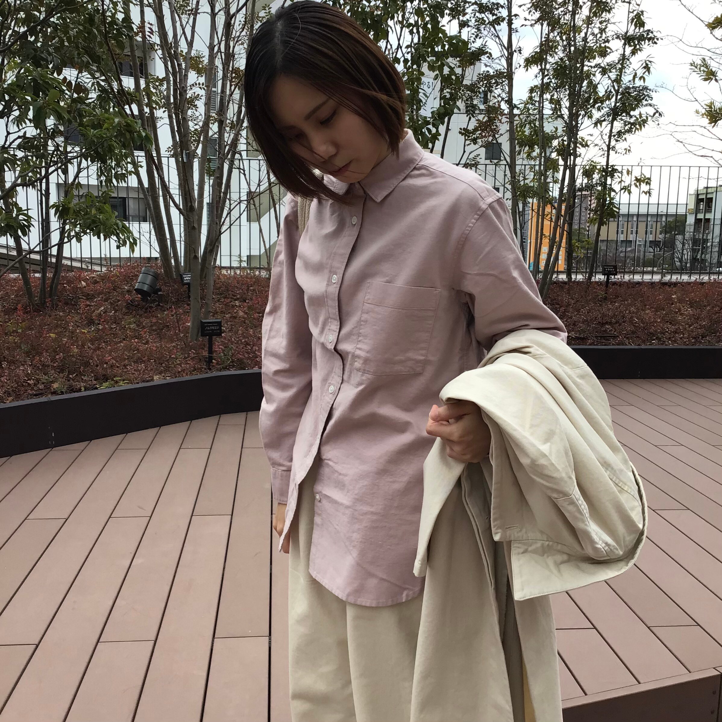 【新品】無印良品 木の実から作ったカポック混 ステンカラーコート／黒／Ｌ
