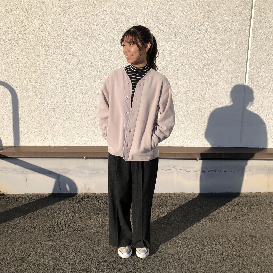 フリースを着た女性