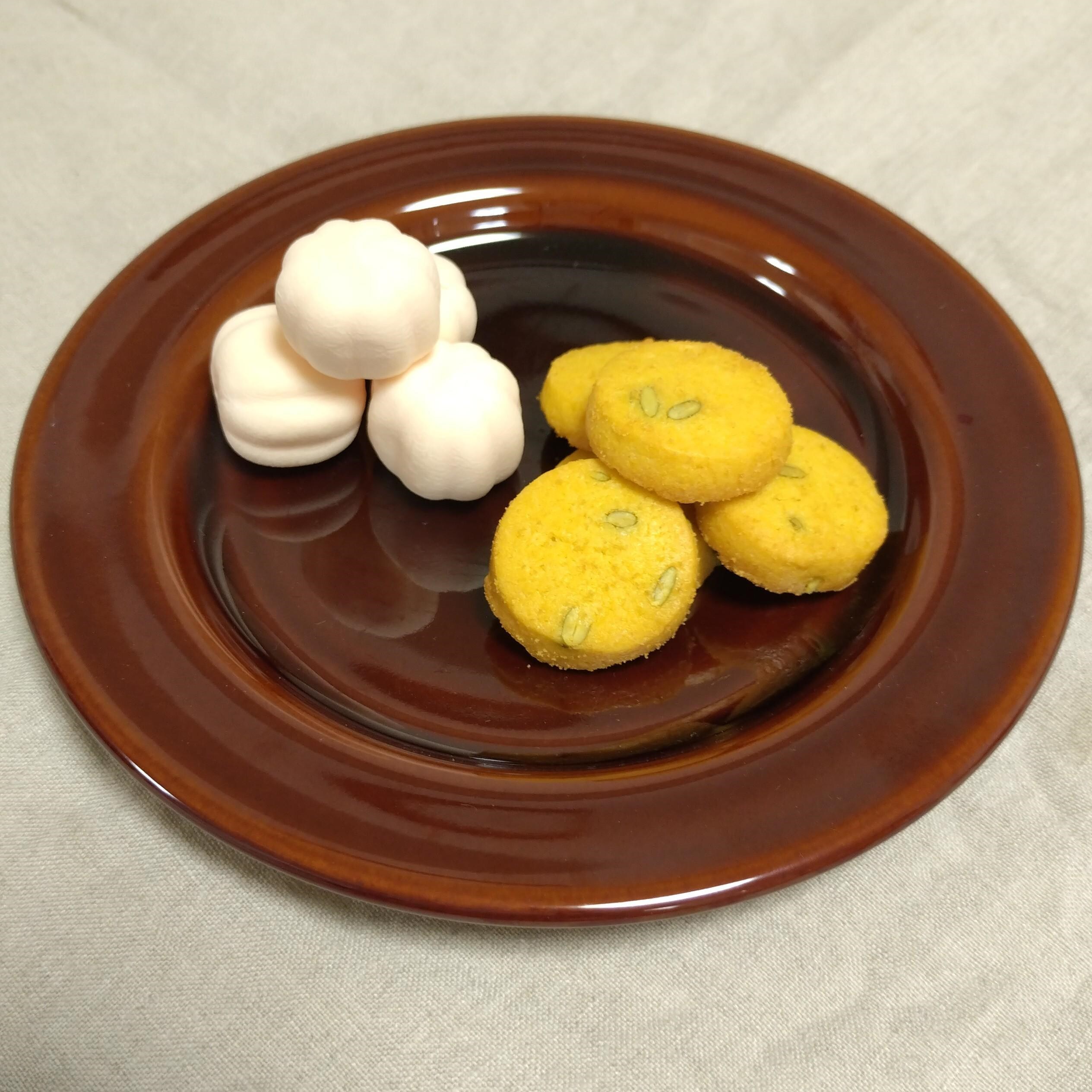 かぼちゃクッキーとマシュマロ画像