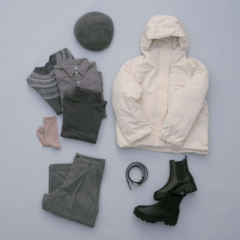 Day1 ダウンを主役に上品なモダンスタイル | 装いを、もっと自由に。冬の一週間コーディネート