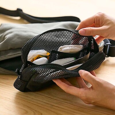 おおらかに、わかりやすく。立体メッシュ小物整理ポーチ