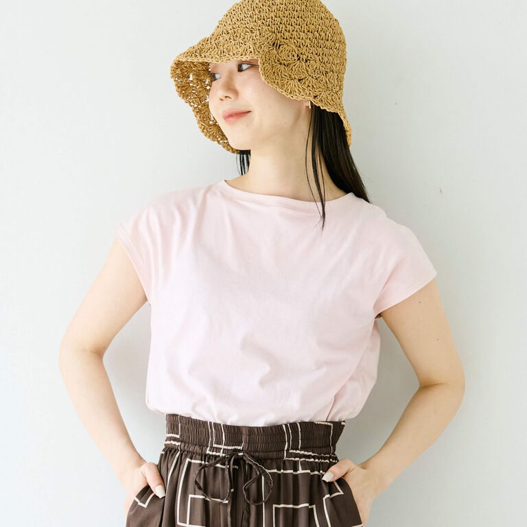 無印良品の天竺編み フレンチスリーブTシャツ