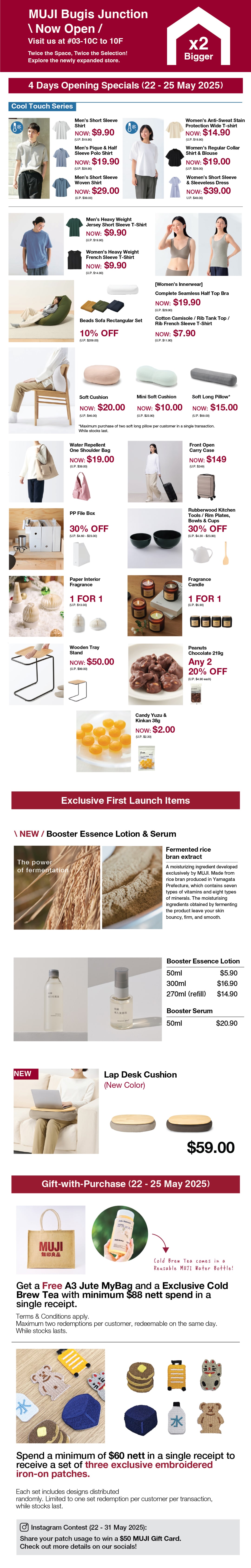 MUJI Bugis Reopens_Promotion_22-25May