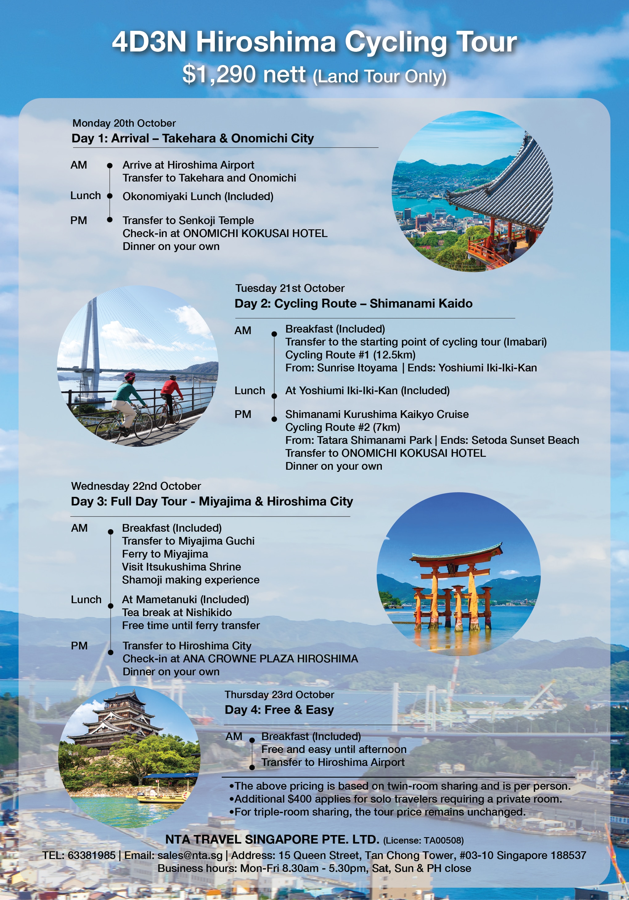 Hiroshima Cycling Tour Itinerary 01