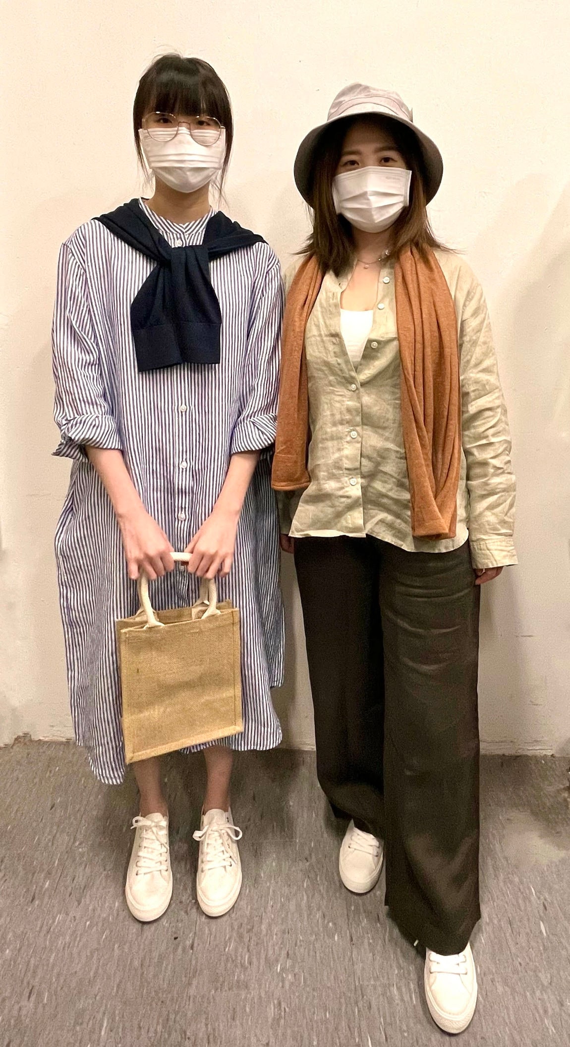 Linen stand collar dress & linen stand collar shirt