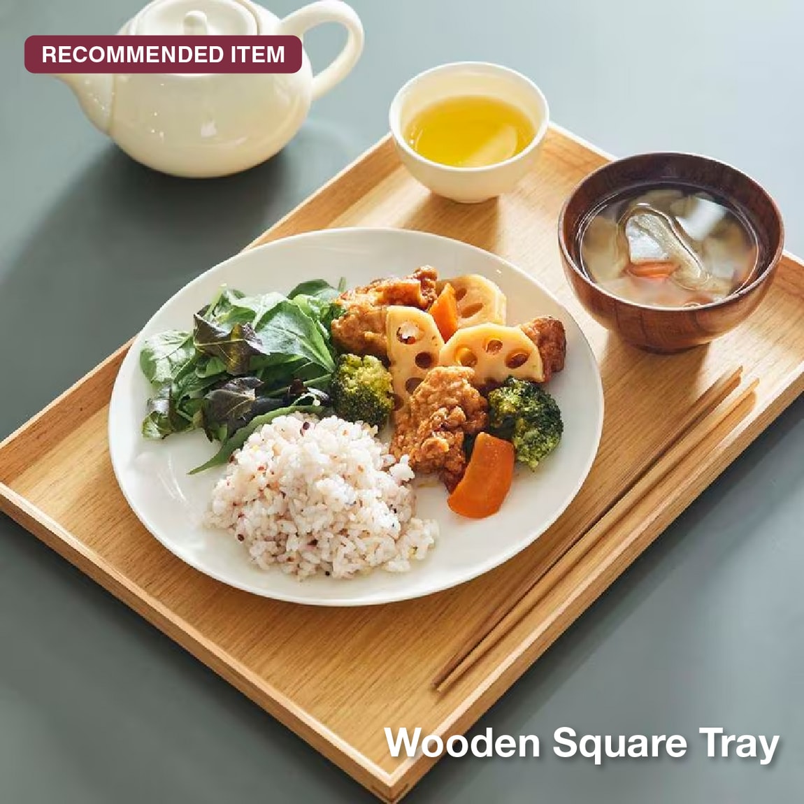 wooden square tray