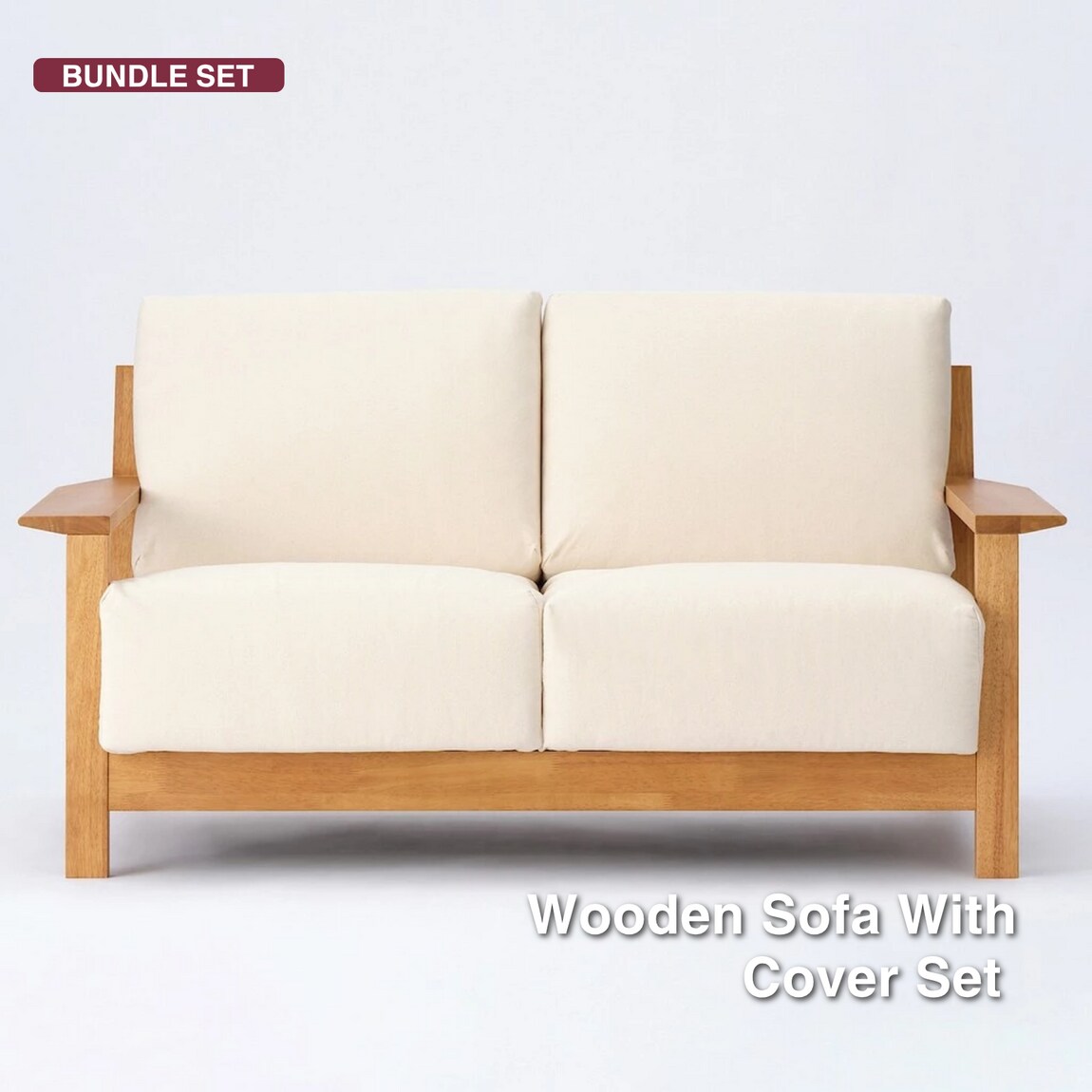 wooden sofa with cover set