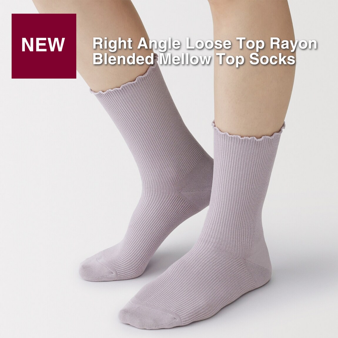 w's Right Angle Loose Top Rayon Blended Mellow Top Socks