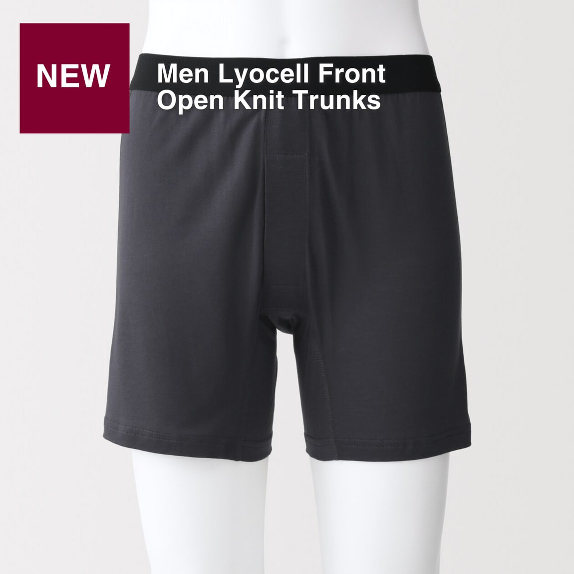 Men Lyocell Front Open Knit Trunks