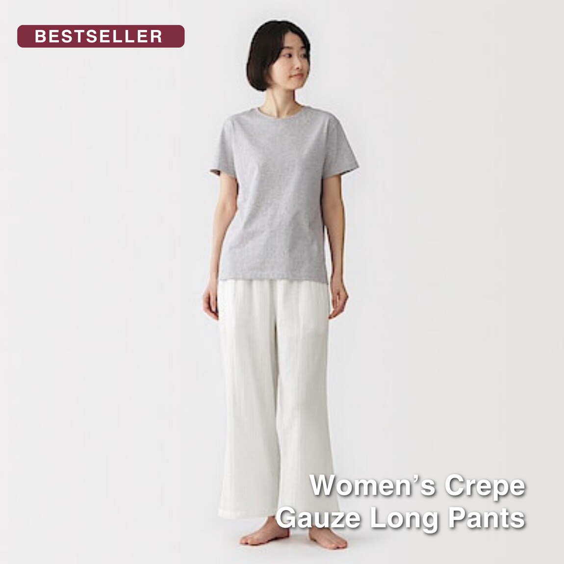 W's Crepe gauze long pants