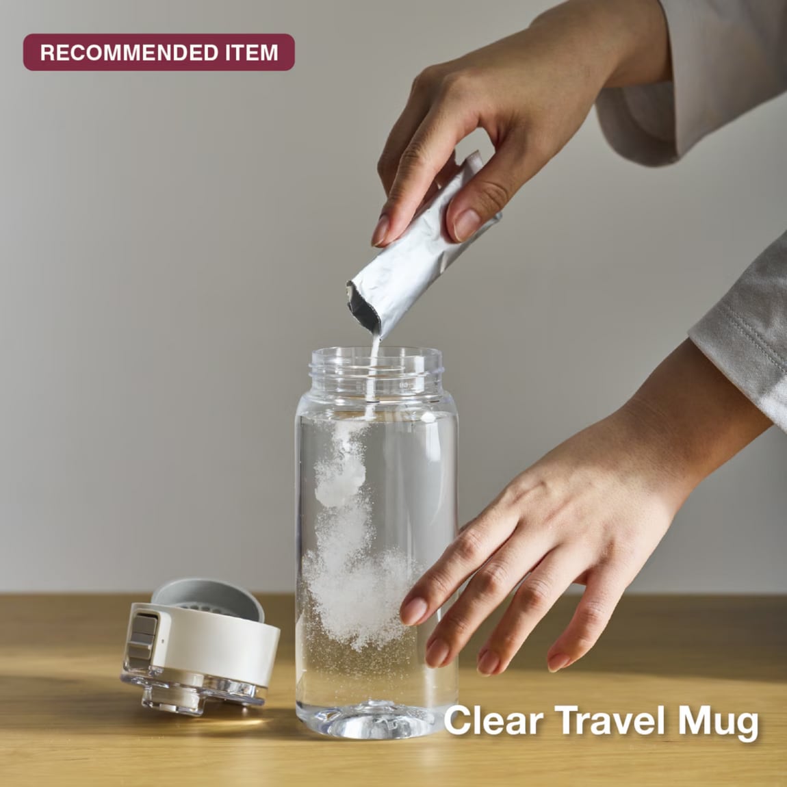 clear travel mug