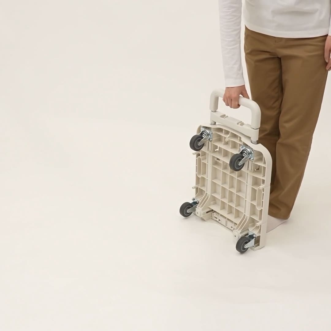 持ち手の高さを変えられる ポリプロピレン 台車 | 無印良品