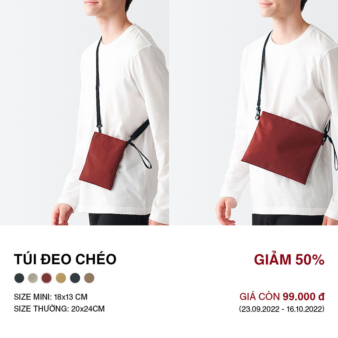 TIỆN LỢI CÙNG TÚI ĐEO CHÉO MUJI ｜ MUJI