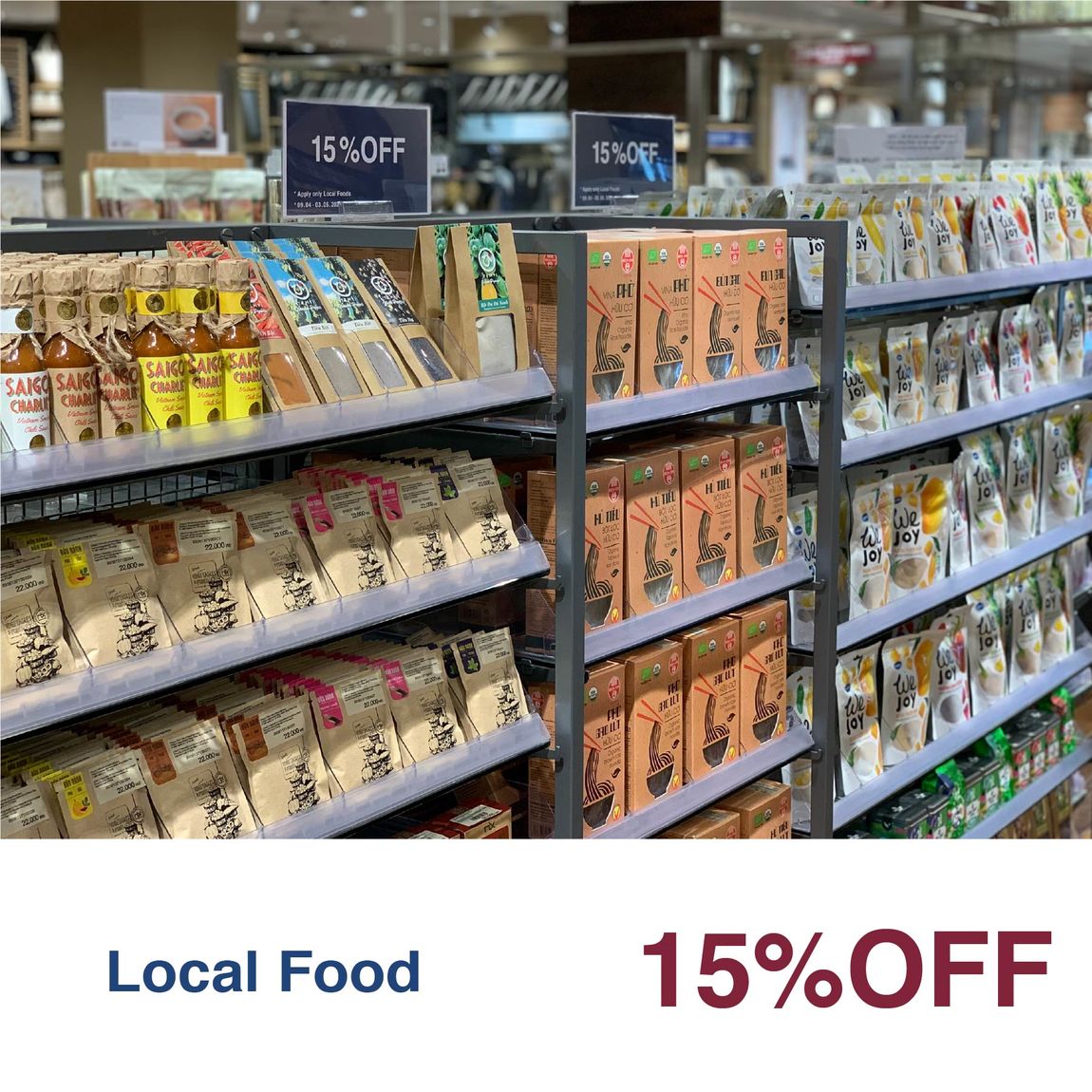 Thực phẩm local giảm giá 15%
