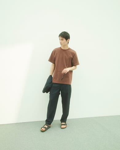 男彈性綾織短褲