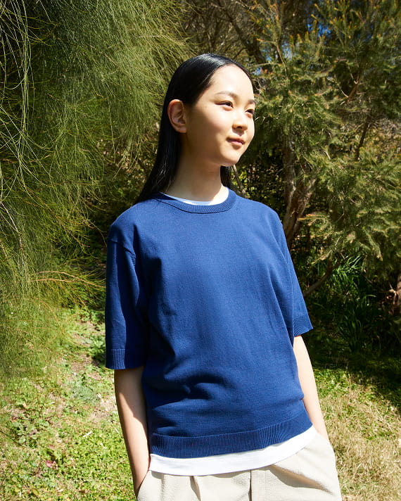 女透氣彈性泡泡紗錐形褲
