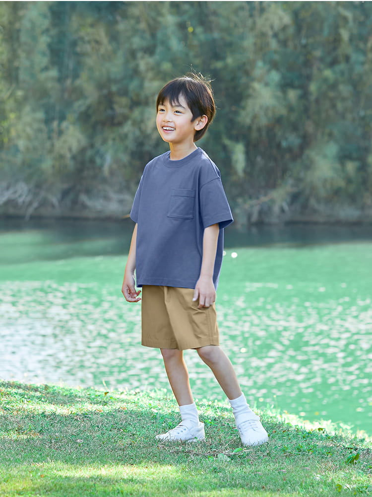 キッズ 洗いざらしブロードショートパンツ 着用画像