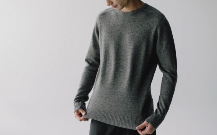 A man wearing a yak wool sweater.